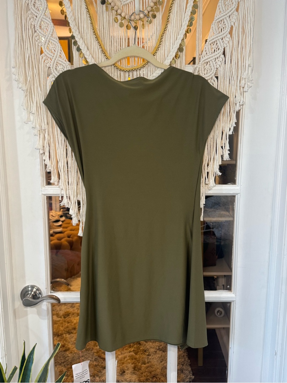 🫒🕊️ ASOS Olive Wrap Tie-Detail Mini Dress 🕊️🫒 - Picture 7 of 7